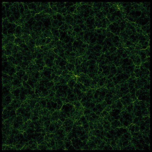 Так, согласно новой работе, выглядит крупномасштабное распределение материи во Вселенной. (Иллюстрация Greg Poole, Centre for Astrophysics and Supercomputing, Swinburne University.)
